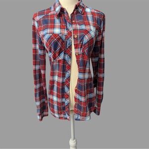 Passport Red and Blue Plaid Button Down Shirt
